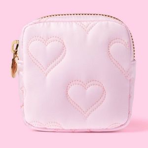 💓 Stoney Clover Lane x Target Light Pink Quilted Hearts Mini Square Pouch 💓